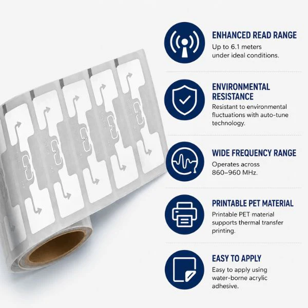 RFID UHF DogBone Label Tag | Read 6 mtr -For Supply Chain & Inventory Tracking - Image 4