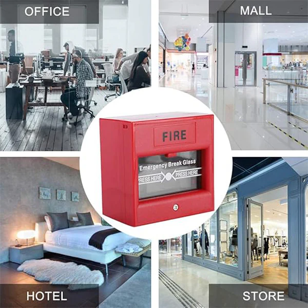 Emergency Break Glass Box | Fireproof Material |Size:10x10x10mm | Red Safety System - Image 4
