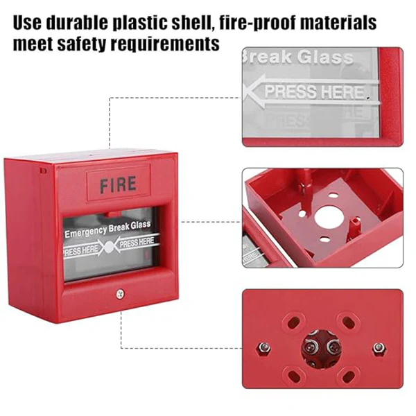 Emergency Break Glass Box | Fireproof Material |Size:10x10x10mm | Red Safety System - Image 6