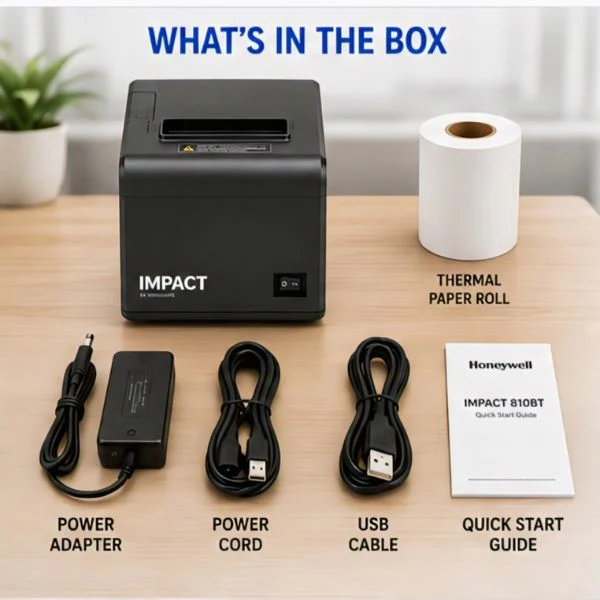 Honeywell Impact 810BT Direct Thermal Receipt Printer | 3 inch | 203 Dpi | USB+Ethernet+Bluetooth - Image 5