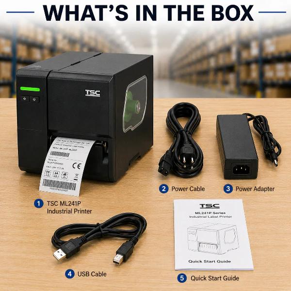 TSC ML241P Industrial Barcode Label Printer | 203 DPI | 118 mm | Direct Thermal - Image 5