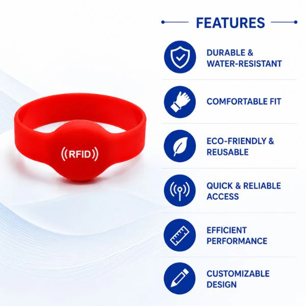RFID LF Silicone Wristband Tags | Read Range up to 10 cm -For Access Control & Attendance - Image 4