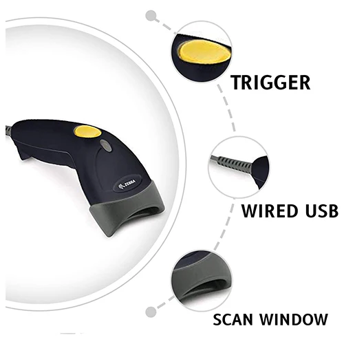 Zebra LS1203 Handheld Reader | 1D Laser Barcode Scanner | USB - Image 3