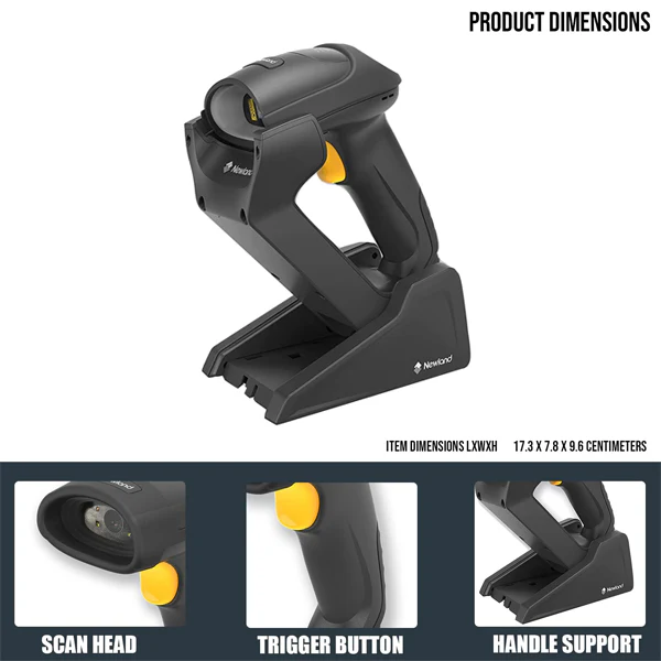 Newland HR52 BT Handheld Barcode Scanner | 2D Wireless Barcode Reader |USB - Image 4