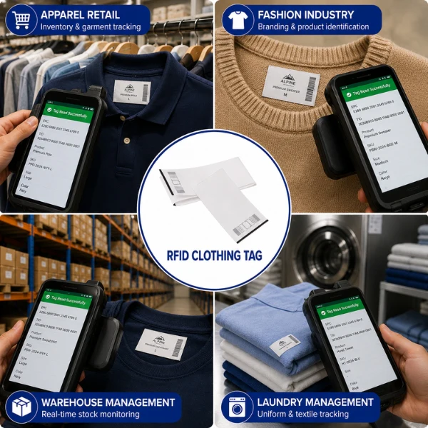 RFID UHF Woven garment Tag | Read upto 3Mtr- For Garment & Inventory Tracking - Image 5