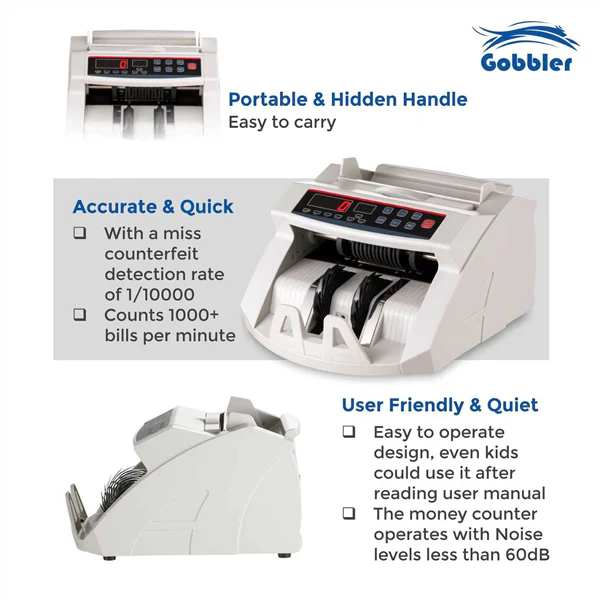 Gobbler GB-4388-MG Note Counting Machine with Fake Note Detection - Image 3