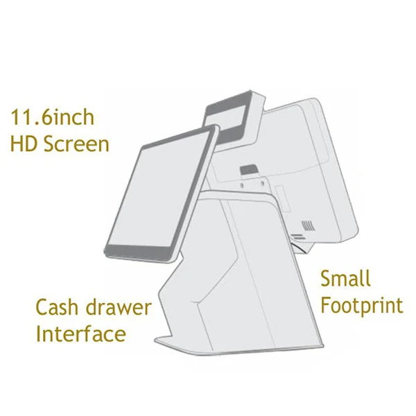 Android POS | SRK ADP415 |Android 11 | 15.6" Display & 11.6" Second Display | 4+16GB | 3inch inbuilt Printer | USB+LAN - Image 3