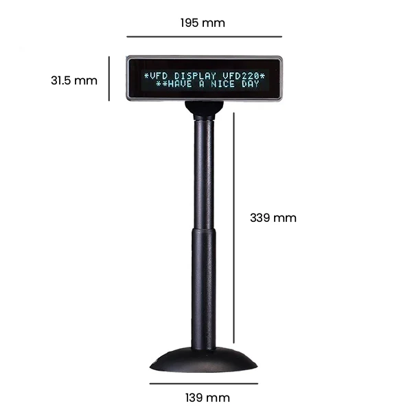 Customer POS display |SRK-BS220V-V | VFD (Vacuum Fluorescent Display) | /USB | 1 year Warranty - Image 6