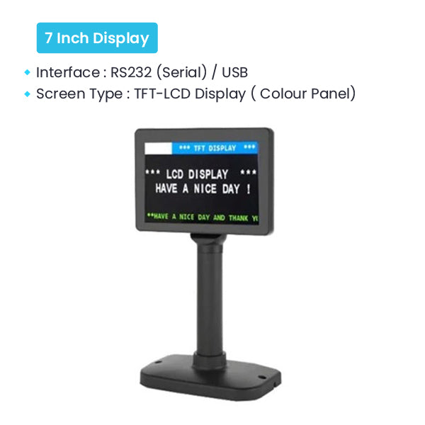 Customer POS Display|SRK-BS700-III | | TFT-LCD Display | 7 inch Color Panel | USB | 1 year warranty - Image 3