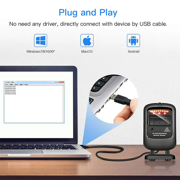 Omni Directional Barcode Scanner |SRK-PS9120 | 1D/2D | USB - Image 6