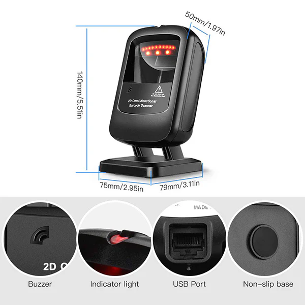Omni Directional Barcode Scanner |SRK-PS9120 | 1D/2D | USB - Image 7