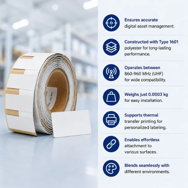 RFID UHF Flexible Anti-metal Tag | Read 3 Mtr- For Metal Surfaces & Industrial Equipment - Image 4