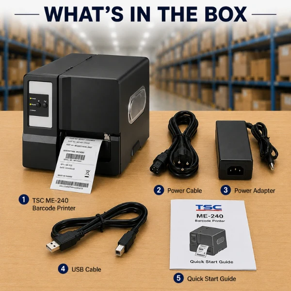 TSC ME-240 Barcode Printer with LCD | 203 dpi | Thermal Label Printer - Image 5