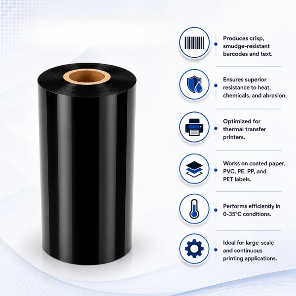 Wax Resin Ribbon | 110mm x 300mtr | Thermal Transfer - Image 3