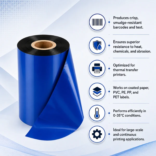 Wax Ribbon | 110mm x 300mtr | Thermal Transfer Barcode Label - Image 4