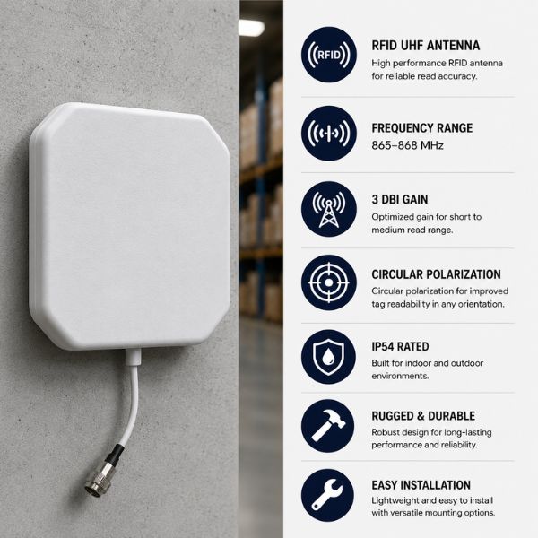 Zebra AN720 RFID UHF Antenna Reader | Circular | 865-928 MHz | 3 DBI - Image 2